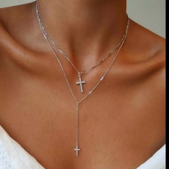 Nikkiwallflower Jewelry - *Maeve* Silver Cross Necklace